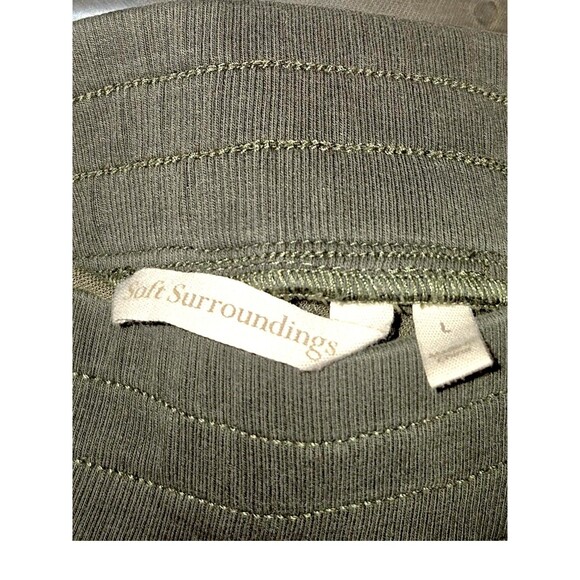 Soft Surroundings Neelandra Button Tapered Ankle Pants Olive Green Size Large - Picture 3 of 7